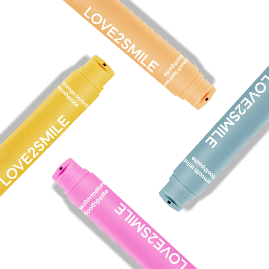 Balinanti dantų pasta su dozatoriumi "Love2smile", šaltos persikų arbatos skonio 60 ml. - Image 4