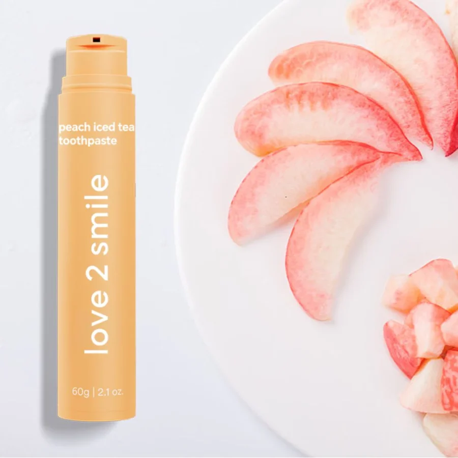 Balinanti dantų pasta su dozatoriumi "Love2smile", šaltos persikų arbatos skonio 60 ml. - Image 3