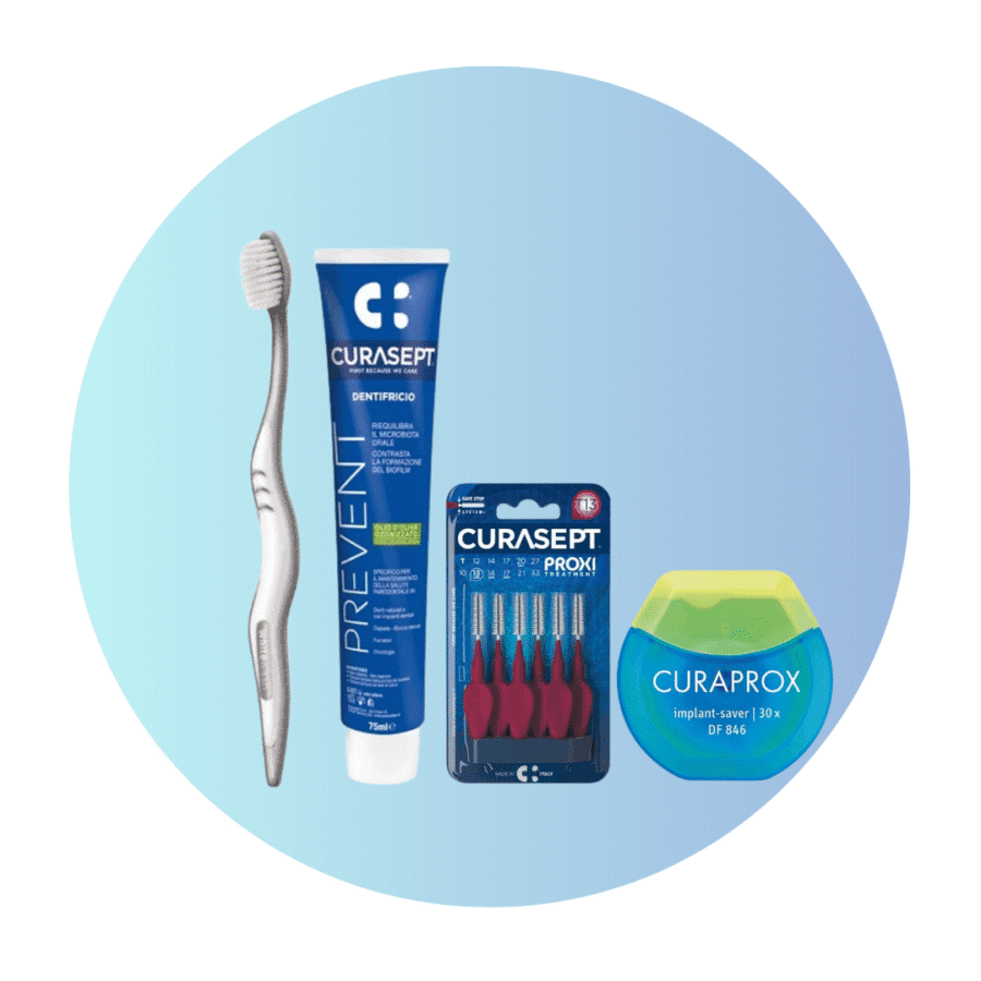 Rinkinys turintiems implantų x1