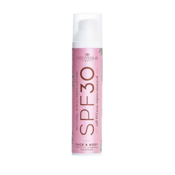 Natūralus apsauginis losjonas nuo saulės Cocosolis SPF 30, 100 ml.