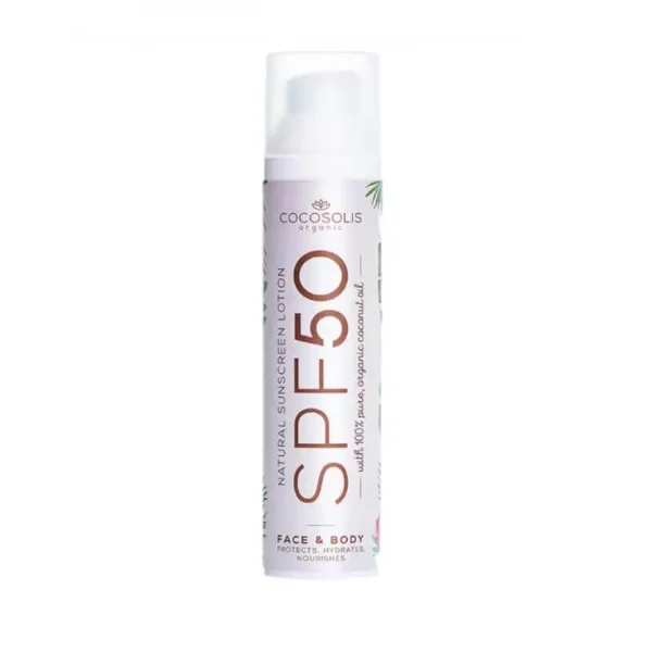 Natūralus apsauginis losjonas nuo saulės Cocosolis SPF 50, 100 ml.